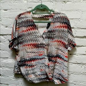 Troupe colorful wrap blouse